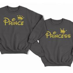 Парные свитшоты для влюбленных "Prince (Принц)" и "Princess (Принцесса)"